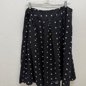 Worthington Black White Polka Dot Chiffon A-Line Skirt Women’s Size 18